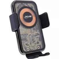 InLine ONE TOUCH QI 2 universalus išmaniojo telefono laikiklis automobiliui su belaidžiu įkrovikliu