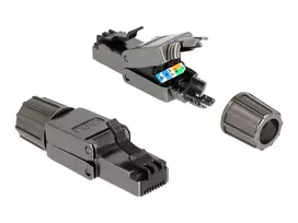 DeLOCK RJ45 kištukas Cat.8.1 STP beįrankis juodas