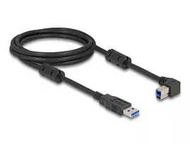 DeLOCK USB kabelis Type-A lizdas į Type-B kištuką 90° kairėn 2 m