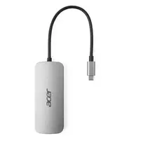 7-in-1 USB-C stotelė Acer – USB 3.2 Gen 1 Type-C, 3x USB-A, HDMI, SD/MicroSD, 100W PD, sidabrinė