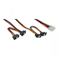 InLine vidinis maitinimo Y laidas 1x Molex / 4x SATA kampuoti su fiksatoriais 0,40+0,55 m