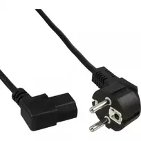 InLine maitinimo laidas, CEE 7/7 kampuotas / 3 kontaktų IEC C13 kairėn kampuotas, juodas, 1 m