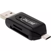 InLine OTG Dvigubas kortelių skaitytuvas SD ir microSD 66779