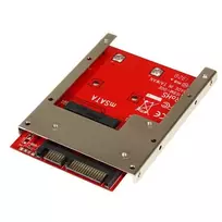 StarTech.com mSATA SSD į 2,5 colio SATA adapteris, SATA, mSATA, juoda, raudona, sidabrinė, CE, FCC, 6Gbit/s, -40 - 85 °C