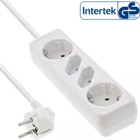 InLine 16445W 4-ių lizdų ilgintuvas, 2x Schuko + 2x Euro CEE 7/16, baltas, 5 m