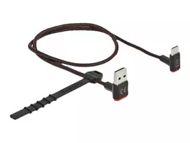USB laidas DeLOCK EASY-USB 2.0 Type-A vyriškas į Type-C vyriškas kampuotas 0,5 m juodas