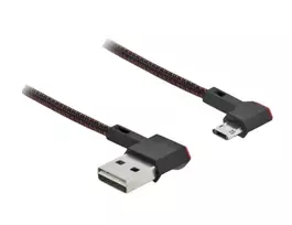 USB kabelis DeLOCK EASY-USB 2.0, Type-A vyriškas į Micro-B vyriškas, 2 m, juodas