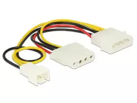 Vidinis maitinimo laidas DeLOCK 83658 0,39 m 3 kontaktų į 2 x Molex 4 kontaktų