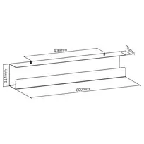 InLine po stalu kabelių tvarkymo sistema 23190W — plieninė, balta, 114×600×76 mm