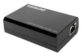 Intellinet PoE skirstytuvas su USB-C išvestimi, PoE++ / 4PPoE, Gigabit Ultra, IEEE 802.3bt, RJ45 įėjimo ir išėjimo prievadai, iki 45 W USB-C išvesties prievadas