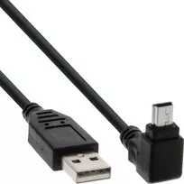 InLine USB A / Mini 5pin 90° laipsnių kabelis, juodas, 2m