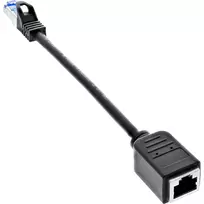 InLine 76501X prailginimo kabelis, RJ45 apsauga, S/FTP, Cat.6A, 0,2 m