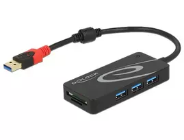 USB šakotuvas DeLOCK 3.0 3 prievadai išorinis + 2 SD lizdai
