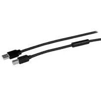 StarTech.com 50ft (15m) aktyvus USB 2.0 A į B laidas, ilgas USB spausdintuvo laidas, 1x USB-A (M), 1x USB-B (M) - juodas
