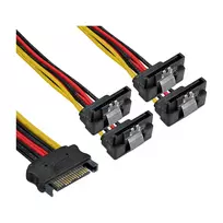 InLine SATA maitinimo 1 į 4 kabelis, moteriška / 4x SATA vyriški kampuoti su fiksatoriais, 0,30 m