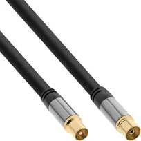 InLine Premium antenos kabelis, 4x ekranuotas, >110 dB, juodas, 10 m