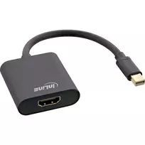 InLine Mini DisplayPort į HDMI adapteris 4K/60Hz su garsu, aliuminis, 0,15 m, juodas