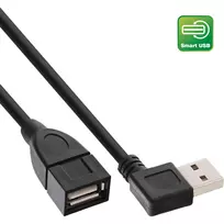 InLine USB 2.0 Smart Cable kampinis reversinis Type A kištukas / lizdas juodas 2m