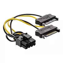 InLine maitinimo adapterio laidas, 2x SATA (vyras) / 8 kontaktų PCI-Express (vyras), 0,15 m