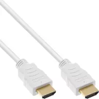 InLine HDMI 2.0b laidas su Ethernet, vyriški/vyriški, baltas, auksuoti kontaktai, 1,5 m