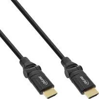 InLine High Speed HDMI besisukantis laidas su Ethernet, AM/AM, juodas, auksuoti kontaktai, 1,5 m