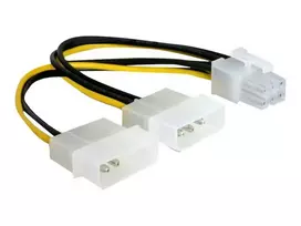 DeLOCK 82315 vidinis maitinimo laidas, 4 kontaktų Molex (K) į 6 kontaktų PCI Express (L), 0,15 m