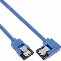 InLine SATA 6Gb/s apvalus kabelis su vienu 90° kampu ir fiksatoriais, 0,3 m