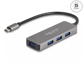 DeLOCK 63173 USB HUB Type-C 5000Mbit/s Juodas