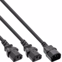 InLine Y tipo maitinimo laidas vokiškas F tipas 1x IEC-C14 į 2x IEC-C13 5m
