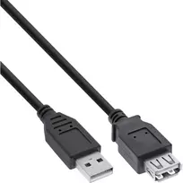 InLine 34610B USB 2.0 prailginimo laidas A tipo kištukas / lizdas, juodas, 1 m