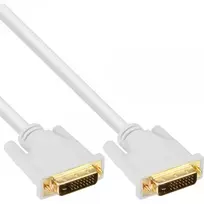 InLine DVI-D kabelis 24+1 kištukas / kištukas DVI Dual Link baltas/auksinis 3 m