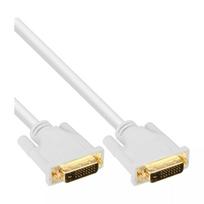 InLine DVI-D kabelis 24+1 kištukas / kištukas DVI Dual Link baltas/auksuotas 2 m