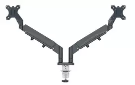 Dvigubas monitoriaus laikiklis Leitz Ergo Space Saving, 9 kg, 43,2 cm (17 col.), 81,3 cm (32 col.), 75 x 100 mm, aukščio reguliavimas, pilka
