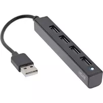 InLine USB 2.0 4 prievadų USB šakotuvas, USB-A kištukas į 4x USB-A lizdą, kabelis 15 cm