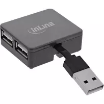 InLine USB 2.0 4 prievadų šakotuvas, USB-A kištukas į 4x USB-A lizdus, 4 cm laidas