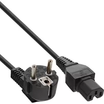 InLine maitinimo laidas, CEE7/7 kampuotas į C15 tiesų, 3 x 1 mm², juodas, 1,8 m