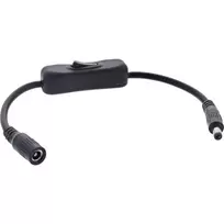 InLine ilginimo laidas su jungikliu, nuolatinės srovės kištukas/lizdas 5,5x2,5mm, AWG 18, juoda, 0,20m