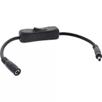 InLine DC laidas su jungikliu, DC patinas/patelė 4.0x1.7mm, AWG 18, juodas, 0,20m