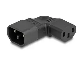 DeLOCK maitinimo adapteris IEC 60320 C14 į C13 90° kairėn dešinėn 10 A juodas
