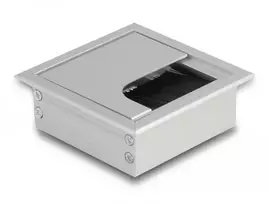 DeLOCK kabelio pravedimo dangtelis su šepečiu stalui 80x80x28mm sidabrinis
