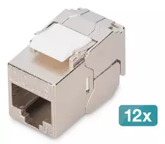 Digitus CAT 6A kompaktiškas ekranuotas kištukinis modulis be įrankių montavimui, 12 vnt.