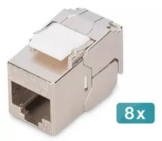 Digitus CAT 6A kompaktiškas ekranuotas kištukinis modulis be įrankių 8 vnt.