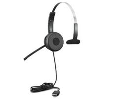 Lenovo 100 Mono ausinės su mikrafonu, laidinės, antgalvinės, USB-A, juodos