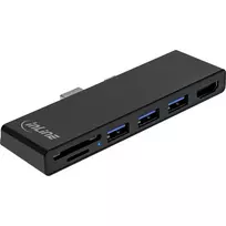 InLine 35393 MultiHub, skirtas Surface Pro 4/5/6, 3x USB-A 3.2 Gen 1, HDMI 4K, SD/microSD kortelių skaitytuvas, juodas
