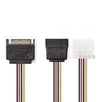 Nedis CCGP73555VA015 vidinis maitinimo kabelis 0.15 m SATA 15 kontaktų Molex
