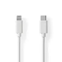 Nedis USB-C į Lightning laidas 1 m, baltas