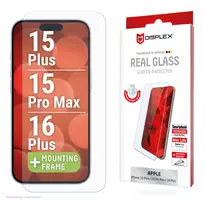 Displex Screen Protector (10H) Apple iPhone 15 Plus / 15 Pro Max / 16 Plus su Eco montavimo rėmeliu, atsparus įbrėžimams