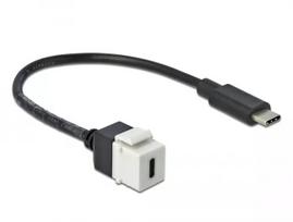 Keystone modulis DeLOCK 86399 plokščias USB C juodas baltas