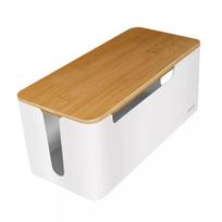 LogiLink KAB0075 dėklas laidams slėpti su bambukiniu dangteliu, baltas