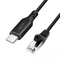 LogiLink CU0414 USB-C į RJ45 aktyvus tinklo laidas Cat6 5 m juodas